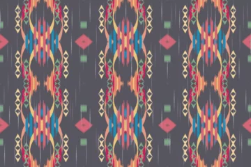 Papier Peint photo Lavable Style bohème Beautiful ethnic tribal pattern art. Ethnic ikat seamless pattern. American and Mexican style. Design for background, wallpaper, illustration, fabric, clothing, carpet, textile, batik, embroidery.