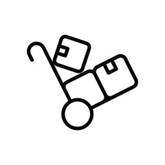 Hand Trolley icon isolate white background vector stock illustration