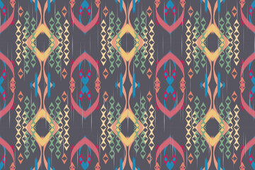 Beautiful ethnic tribal pattern art. Ethnic ikat seamless pattern. American and Mexican style. Design for background, wallpaper, illustration, fabric, clothing, carpet, textile, batik, embroidery.