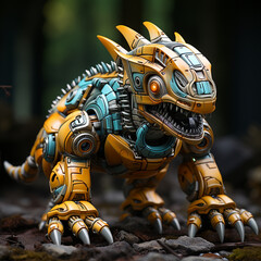 3D cartoon Triceratops robot