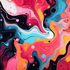 Colorful and black abstract illustration marble art