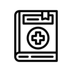 Obraz premium medical book line icon