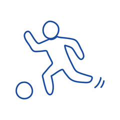 Soccer doodle icon. Football goal, award cup, whistle hand drawn line doodle sketch style 