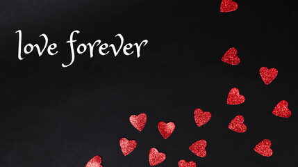 valentine card with hearts