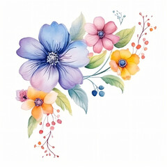 Colorful watercolor flower