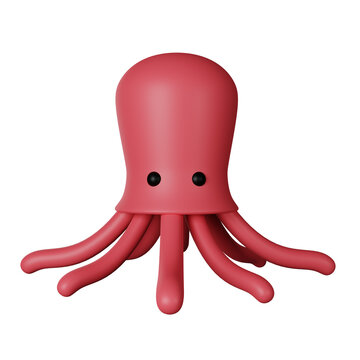 Octopus 3D Icon Illustration