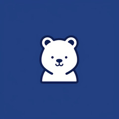 Line bear icon, material, vector illustration, decorative design element, transparent background, app icon