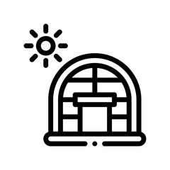 greenhouse line icon