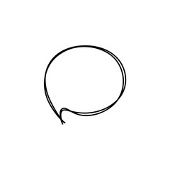 hand drawn speech bubbles. Vector illustration