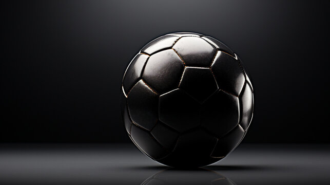 soccer ball on black HD 8K wallpaper Stock Photographic Image