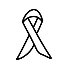Awareness ribbon hand drawn outline doodle icon.