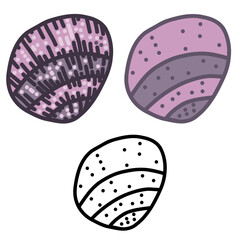 Hand drawn art of seashell. Vector, illustration.