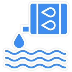 Water Pollution Icon Style