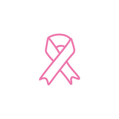 hand-drawn breast cancer ribbon. Pink paint breast cancer awareness. 
