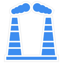 Chimney Pollution Icon Style