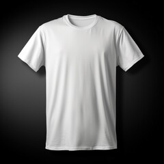 White blank T-shirt template on a black background