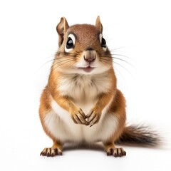 Cute chipmunk isolated on white background