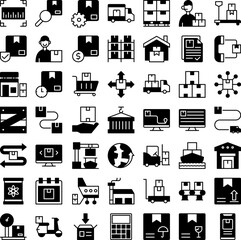 Vector of Logistic Icon Set Solid. Perfect for user interface, new application.
