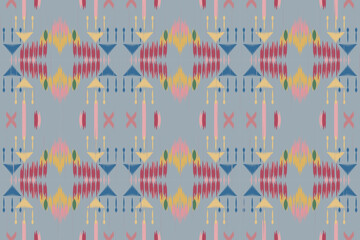 Beautiful ethnic tribal pattern art. Ethnic ikat seamless pattern. American and Mexican style. Design for background, wallpaper, illustration, fabric, clothing, carpet, textile, batik, embroidery.