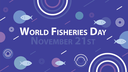 World Fisheries Day vector banner design. Happy World Fisheries Day modern minimal graphic poster illustration.