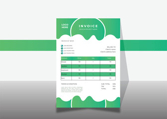 modern creative invoice design with white background color.