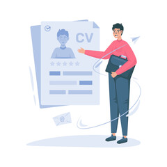 Job seeker candidate profile document vector illustration