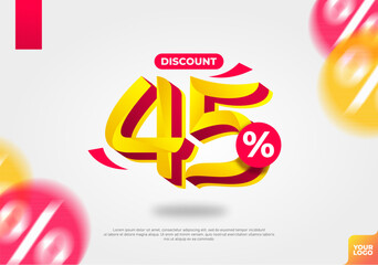 45 percent discount sale banner