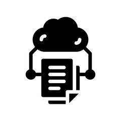 cloud computing glyph icon