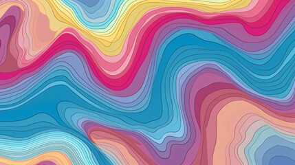 Abstract wavy topographic map., Generative Ai