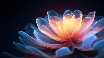 Obraz premium bioluminescent data as a flower, Generative Ai