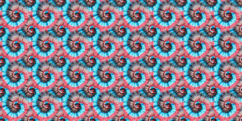 Blue Psychedelic Kaleidoscope. Seamless. Tye