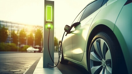 Electric car charging concept.