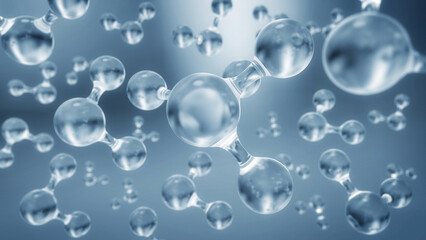 Water molecule structure, Science or medical concept, 3D rendering