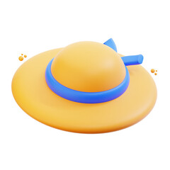 3d rendering beach hat illustration