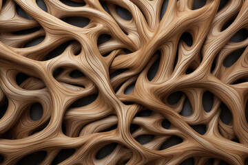 Tangled beauty of wood branches in abstract form