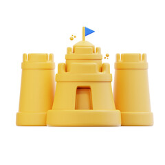 3d rendering sand castle illustration