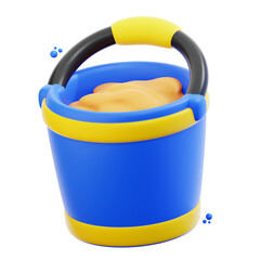 3d rendering sand bucket illustration