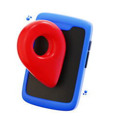 3d rendering smartphone location illustration