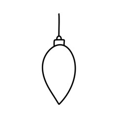 Christmas ball black line icon.