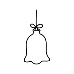 Christmas ball black line icon.