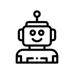 robot line icon