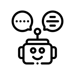 robot line icon
