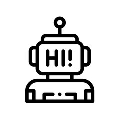 robot line icon
