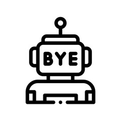 robot line icon