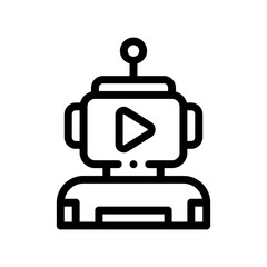 robot line icon