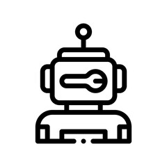 robot line icon