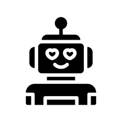 robot glyph icon