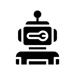 robot glyph icon