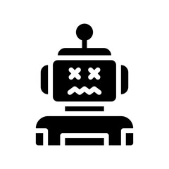 robot glyph icon