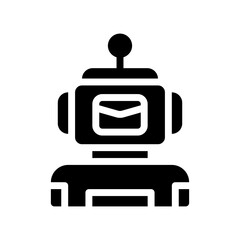 robot glyph icon